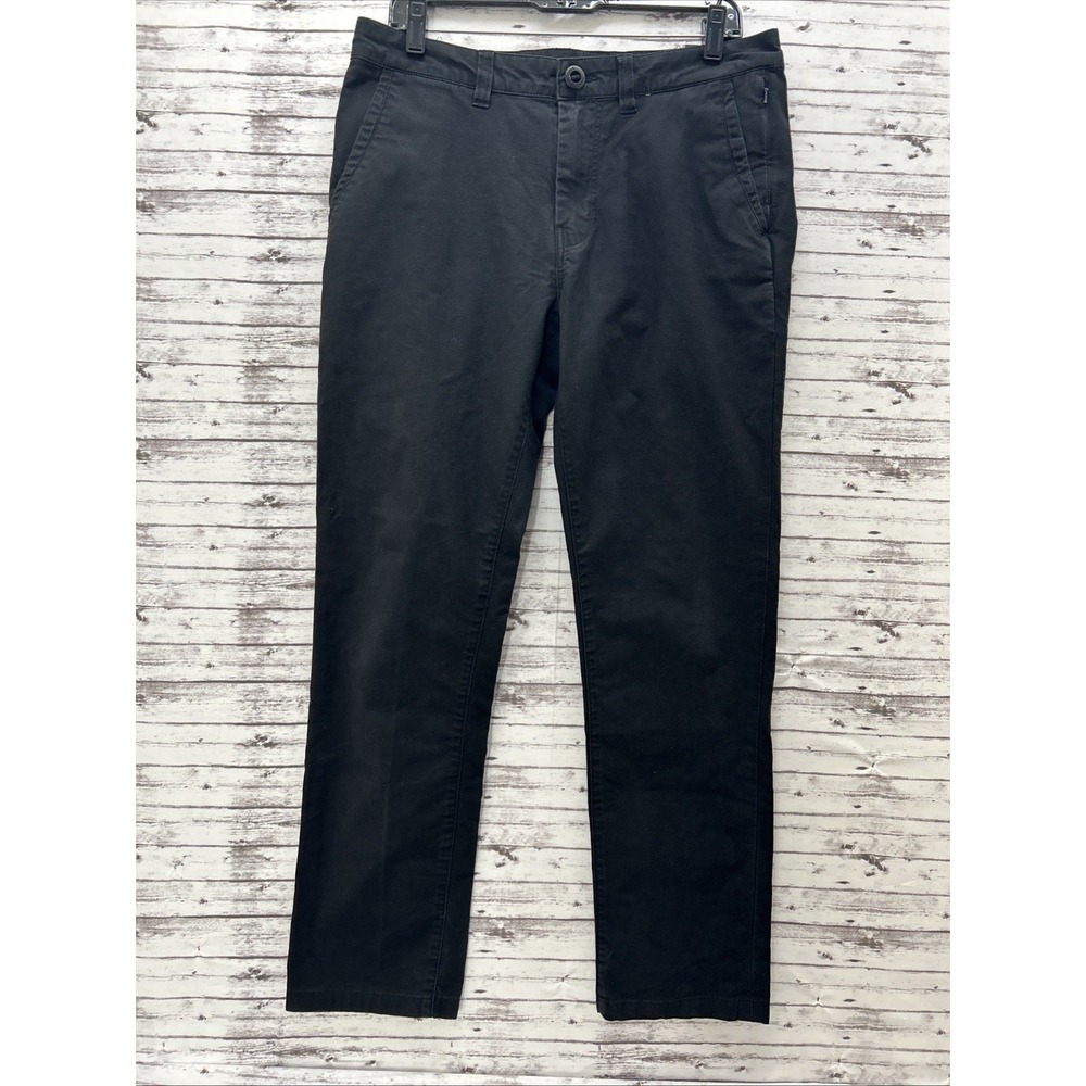 Roark Pants Men Black 32x30 Porter Chino 3.0 Slash Pockets Mid Rise Straight Fit
